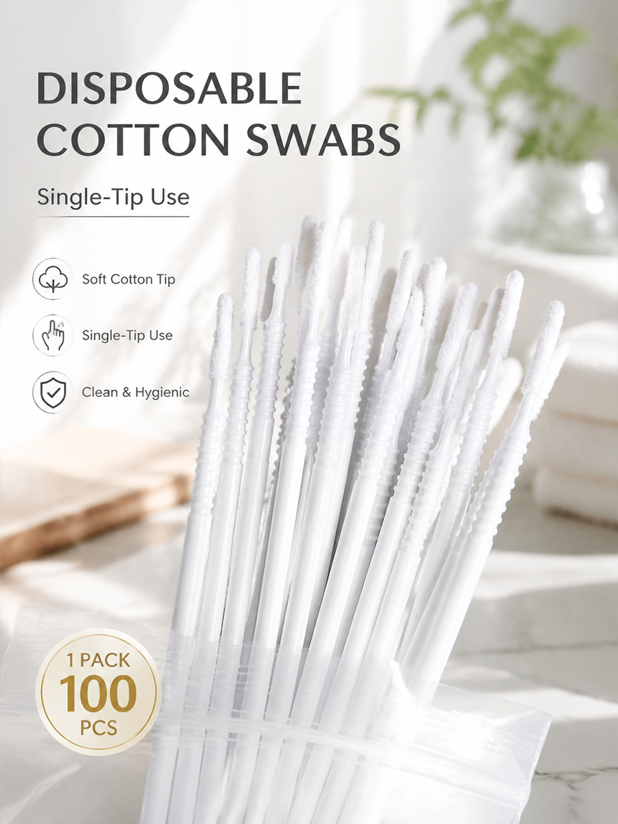 Beauty Makeup Tools - Cotonetes Descartáveis Longos para Extensões de