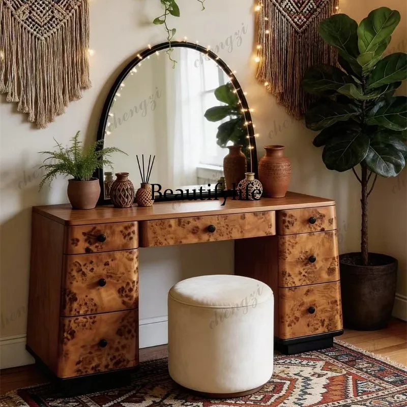 Beauty Makeup Table - Linda cômoda de madeira maciça estilo