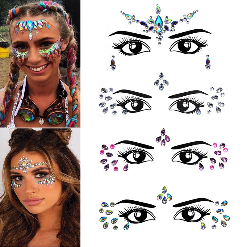Adesivos Faciais 3D de Strass  - Beauty Gems Makeup avaliação e preço